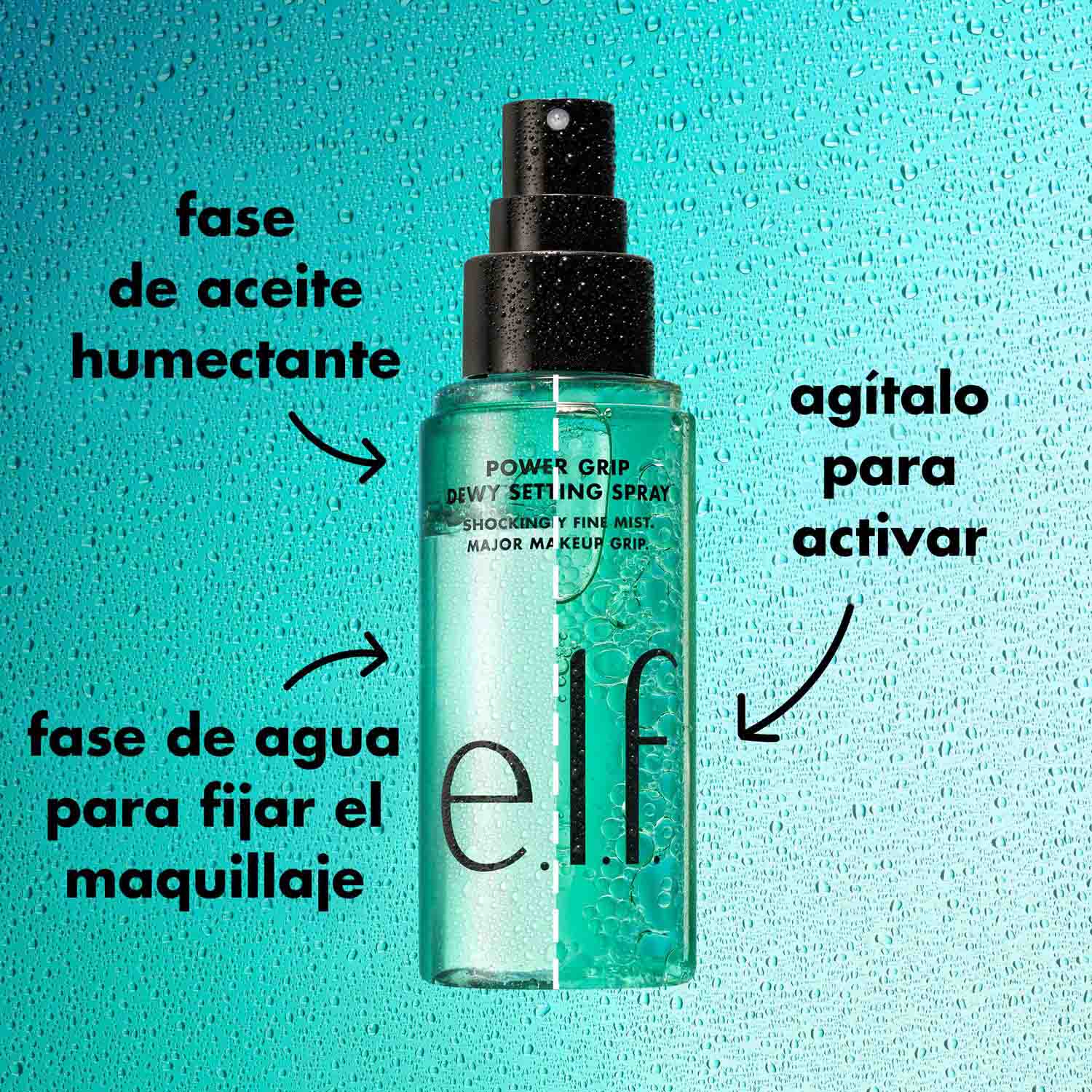 E.L.F. POWER GRIP DEWY SETTING SPRAY (BIFÁSICO HÚMEDO SPRAY FIJADOR DE MAQUILLAJE)